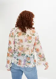 Gedessineerde blouse met volants, bonprix