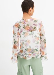 Gedessineerde blouse met volants, bonprix