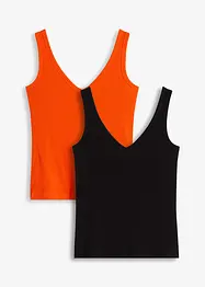 Geribde top van biologisch katoen (set van 2), bonprix
