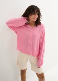 Losjes vallende crinkle blouse met knoopsluiting, bpc bonprix collection