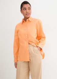 Oversized blouse van linnenmix met knoopsluiting achter, bpc bonprix collection