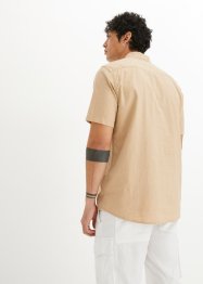 Overhemd met linnen en korte mouwen, bpc bonprix collection