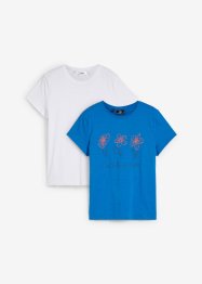 Basic T-shirt met print (set van 2), bpc bonprix collection