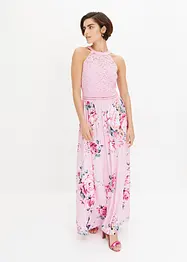 Maxi jurk met bloemenprint en kant, bonprix