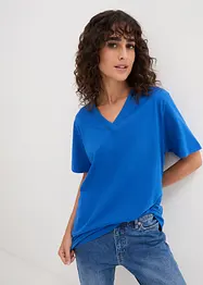 Wijd longshirt met V-hals, korte mouw  (set van 5), bonprix