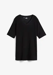 Crêpe shirt met broderie anglaise, licht transparant, bonprix