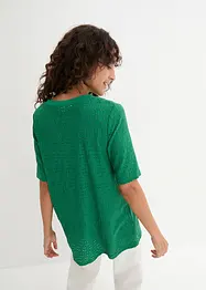 Crêpe shirt met broderie anglaise, licht transparant, bonprix