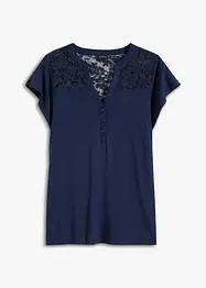 Henley shirt van een viscosemix, bonprix