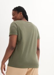 Slub T-shirt van biologisch katoen met borstzakje, bonprix