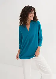 Blouse met linnen en 3/4 mouwen, bonprix