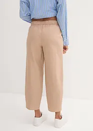 Cropped broek met linnen en high waist comfortband, loose fit, bonprix