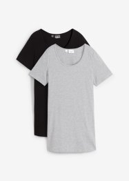 Lang basic T-shirt (set van 2), bonprix
