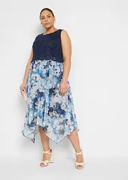 Chiffon jurk met kant, bonprix
