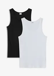 Geribde tanktop (set van 2), slim fit, John Baner JEANSWEAR