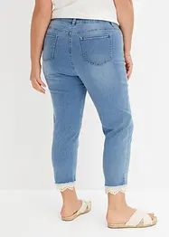 Stretch jeans met kanten boordjes, bonprix