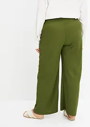 Jersey-crêpe broek met hoge band, bonprix