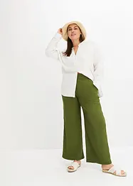 Jersey-crêpe broek met hoge band, bonprix