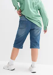 Stretch jeans bermuda met omslag, bonprix