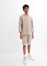 Jongens mousseline overhemd met capuchon en korte broek (2-dlg. set), bpc bonprix collection
