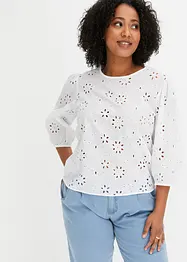 Blouse met broderie anglaise, bonprix