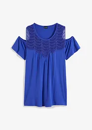 Cold shoulder shirt met kant, BODYFLIRT