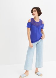 Cold shoulder shirt met kant, BODYFLIRT