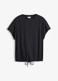 Shirt in een katoen-viscosemix met strikkoordje aan de zoom, bonprix