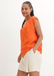 Blouse met V-hals en korte mouwen, bpc bonprix collection