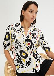 Crinkle blouse met smokwerk, bonprix