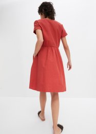 Geweven jurk met linnen en zakken in A-lijn, bpc bonprix collection