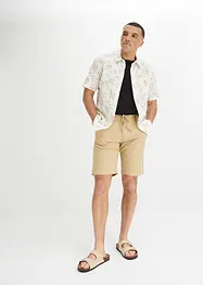 Chino bermuda met linnen en strikkoordje, regular fit, bpc bonprix collection