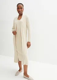 Lang gebreid vest met zijde, bonprix