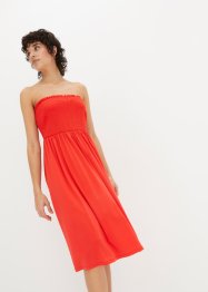 Gesmokte jurk van licht crêpe, bpc bonprix collection