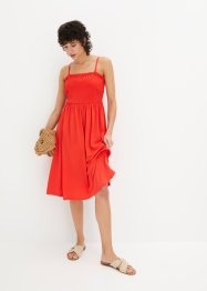 Gesmokte jurk van licht crêpe, bpc bonprix collection