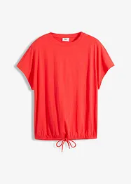 Shirt in een katoen-viscosemix met strikkoordje aan de zoom, bonprix