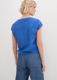 Blouse met broderie anglaise en korte mouwen, John Baner JEANSWEAR