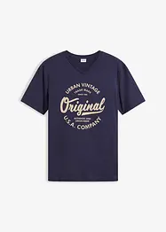 T-shirt met V-hals van biologisch katoen, bonprix