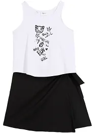 Meisjes top en broekrok van biologisch katoen (2-dlg. set), bonprix