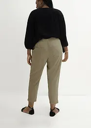 Linnen broek met kant opzij, cropped, bonprix