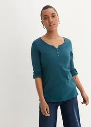 Shirt met knoopsluiting van biologisch katoen, bonprix