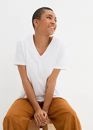 Basic longshirt met V-hals (set van 2), bonprix