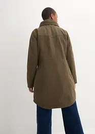 Korte katoenen parka met opstaande kraag, getailleerd, bonprix