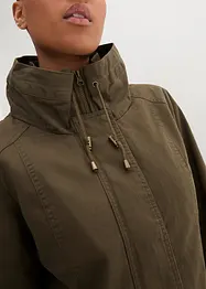 Korte katoenen parka met opstaande kraag, getailleerd, bonprix