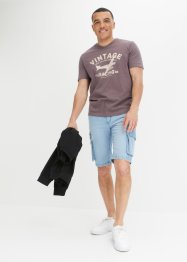 Lange jeans short met cargozakken, regular fit, John Baner JEANSWEAR