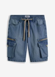Lange jeans short met cargozakken, regular fit, John Baner JEANSWEAR