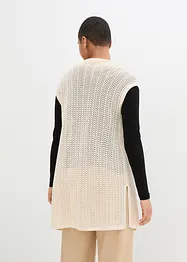 Mouwloos ajour vest met zijsplitten, bpc bonprix collection