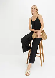 Jersey plissé jumpsuit, bonprix