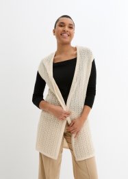 Mouwloos ajour vest met zijsplitten, bpc bonprix collection