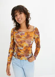 Transparante batik shirt, cropped, bonprix