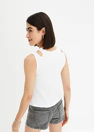 Geribde top met cut-outs, bonprix